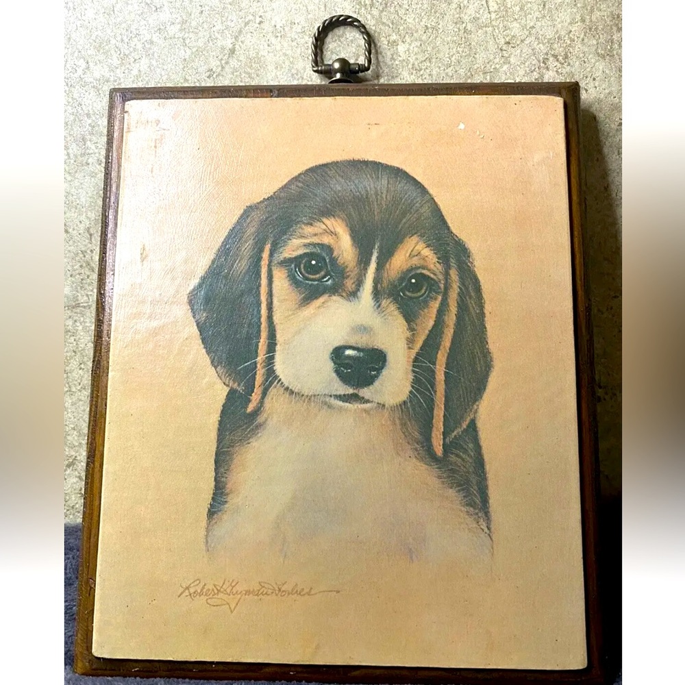 Puppy Love Art Print On Wood Robert Guzman-Forbes 10.5” X 9”